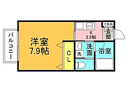 Felice牛田東 1Kの間取図画像