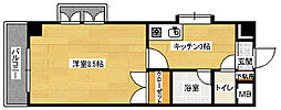 レジデンス西宮 1Kの間取図画像
