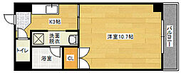 トレゾール東原 1Kの間取図画像