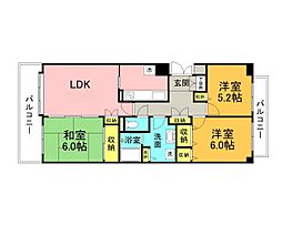井口台パークヒルズ参番館 3LDKの間取図画像