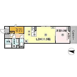 Colermo江波二本松 1LDKの間取図画像