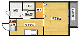 ビーライン東原 1Kの間取図画像