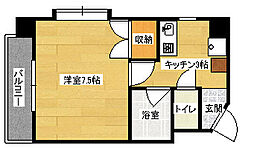 アーバンタナベ3 1Kの間取図画像
