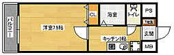 センチュリー曙1 1Kの間取図画像