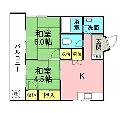 渡辺ビル 2DKの間取図画像