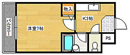 ラフィアン長楽寺 1Kの間取図画像
