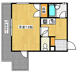 ロジュマン宇品 1Kの間取図画像