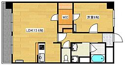 田清ビル 1LDKの間取図画像
