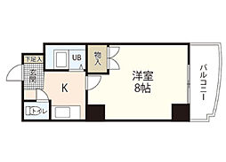 カルティエ城北通り 1Kの間取図画像