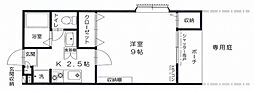 ポールスター高田 1Kの間取図画像