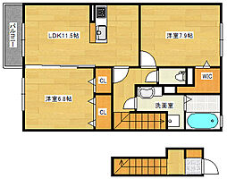メゾンルナ 2LDKの間取図画像