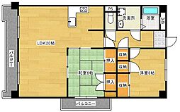 第二良光ビル 2LDKの間取図画像