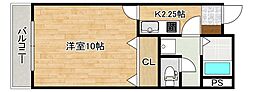 東雲パレス 1Kの間取図画像