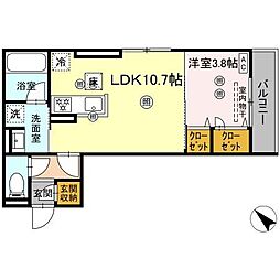 D-Axis東雲本町 1LDKの間取図画像