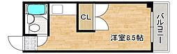 ヴィラ海岸通り ワンルームの間取図画像