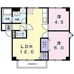 アーバンヒルズ 2LDKの間取図画像