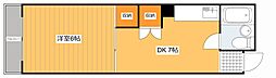WASHU舟入本町ビル 1DKの間取図画像