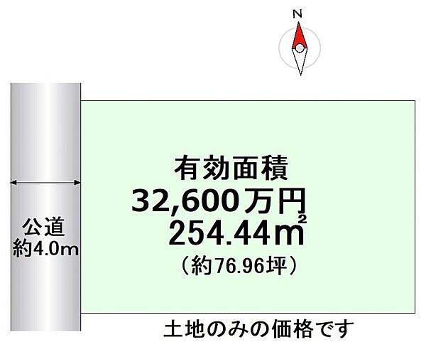 一括販売土地価格3億2600万円、土地面積254.44m2