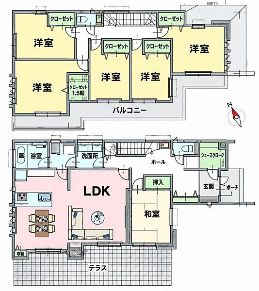 参考プラン　・6ＬＤＫ＆ＳＩＣ＆ＷＩＣ＆駐車場　・建物面積 162．30ｍ2　・建物価格 確認中