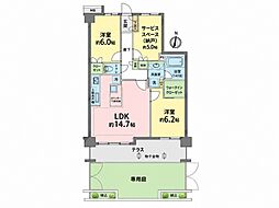 アーデル・フェリエ国立東 2SLDKの間取図画像