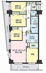 町田パインマンション 4LDKの間取図画像