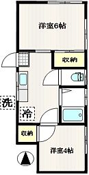 メゾンドサチ 1階2Kの間取り