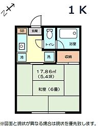 コーポ井上 1Kの間取図画像