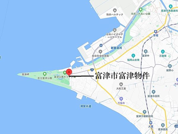 拡大図　海まで徒歩８分・富津公園まで徒歩５分、レジャーを満喫できる好立地