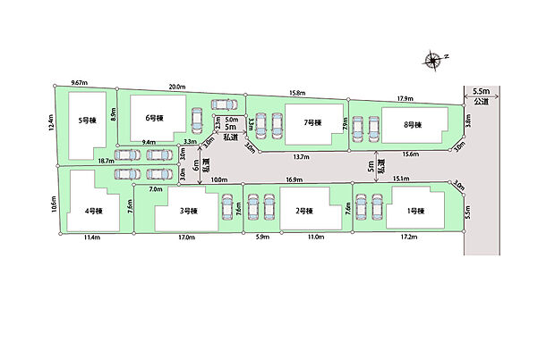 全８区画の閑静な開発分譲地！
