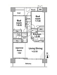 タウンズ八王子Eパークリッジ 3LDKの間取図画像