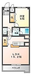 リベルテONE 1LDKの間取図画像