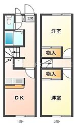 レオパレス泉 1階2DKの間取り