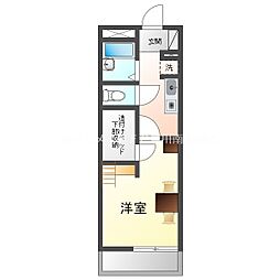 レオパレス新和 2階1Kの間取り