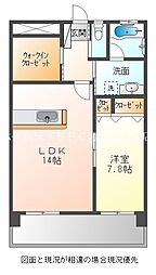 ロイヤルハイツ石黒 10階1LDKの間取り