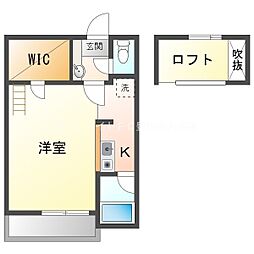 セザンヌ中央通 ワンルームの間取図画像