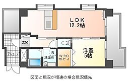 スカイハイツ石黒 6階1LDKの間取り