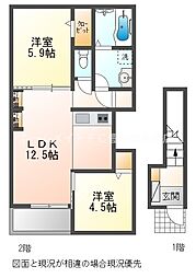 AFC RESIDENCE 豊川伊奈 2LDKの間取図画像