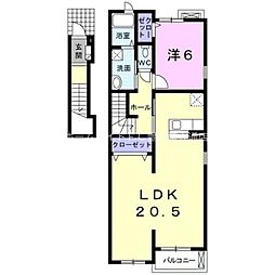 エスティーム 1LDKの間取図画像