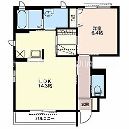 ディアコート蔵子7B 1LDKの間取図画像