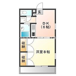 L代田 1DKの間取図画像