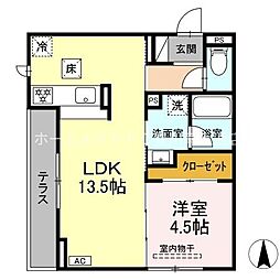 D-avance 西塚 1LDKの間取図画像