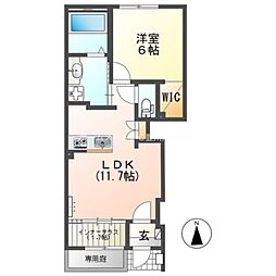 西塚町2丁目新築アパート(仮 1LDKの間取図画像