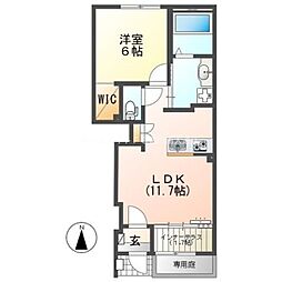 西塚町2丁目新築アパート(仮 1LDKの間取図画像