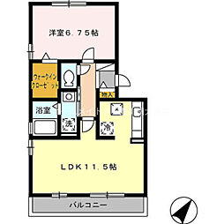 ウィルモア蔵子C 1LDKの間取図画像
