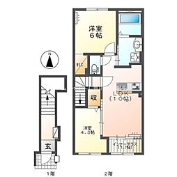 西塚町2丁目新築アパート(仮 2LDKの間取図画像
