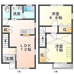 ガーデンヒラマツAP 2SLDKの間取図画像