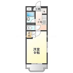 グランディール 1Kの間取図画像