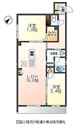 クリザンテーム 2LDKの間取図画像
