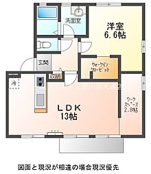 フォレストコート一宮C 1LDKの間取図画像