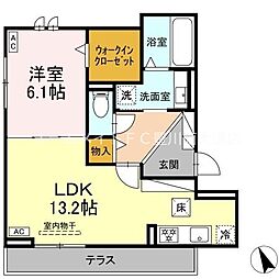 ぺルレK 1LDKの間取図画像